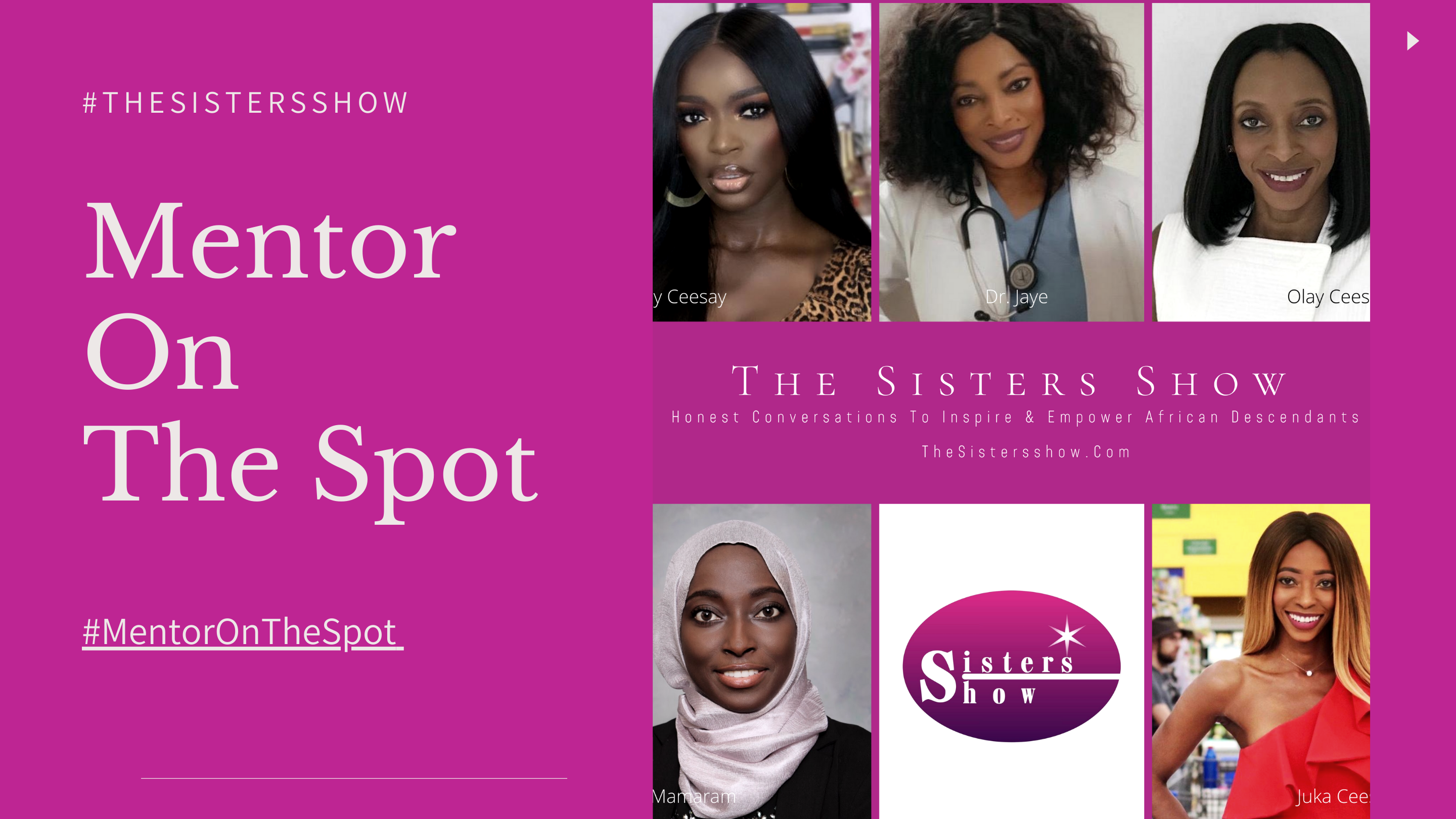 Diverse group of women participating in mentorship program on The Sisters Show