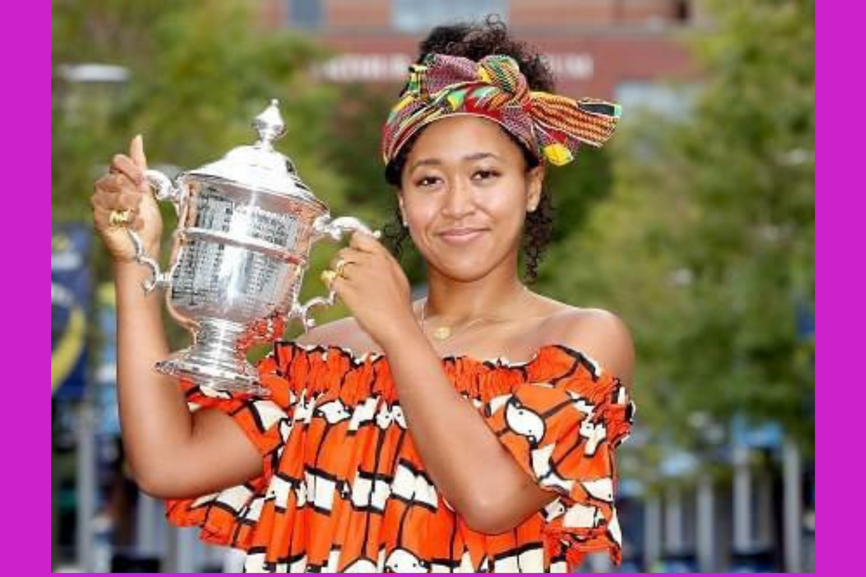 Image featuring the tennis player celebrating her victory at the US Open.