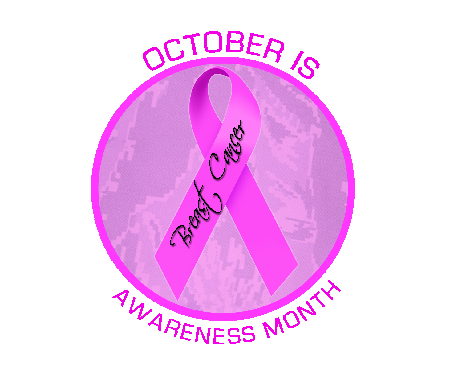 Image featuring a breast cancer awareness ribbon with an African map in the background.