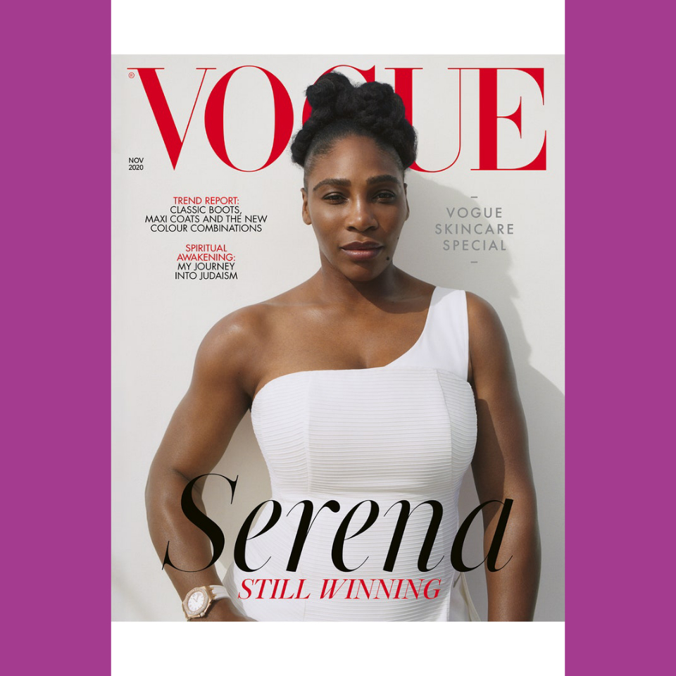 Portrait of Serena Williams on the cover of British Vogue