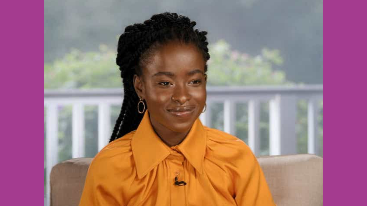 Amanda Gorman speaking during an interview with Oprah Winfrey