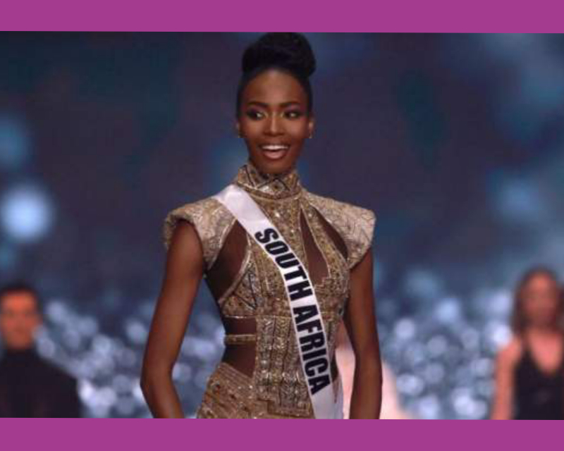 Image featuring Miss South Africa at the Miss Universe 2021 pageant.