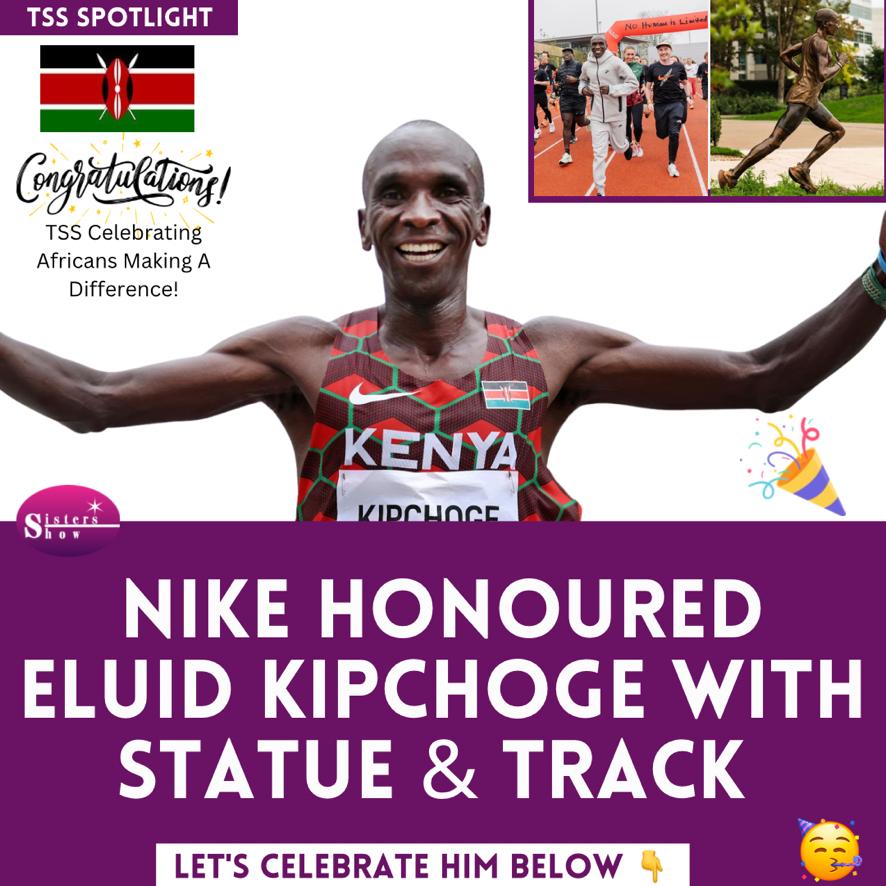 Image featuring the statue of Eliud Kipchoge alongside the track dedicated to him by Nike.