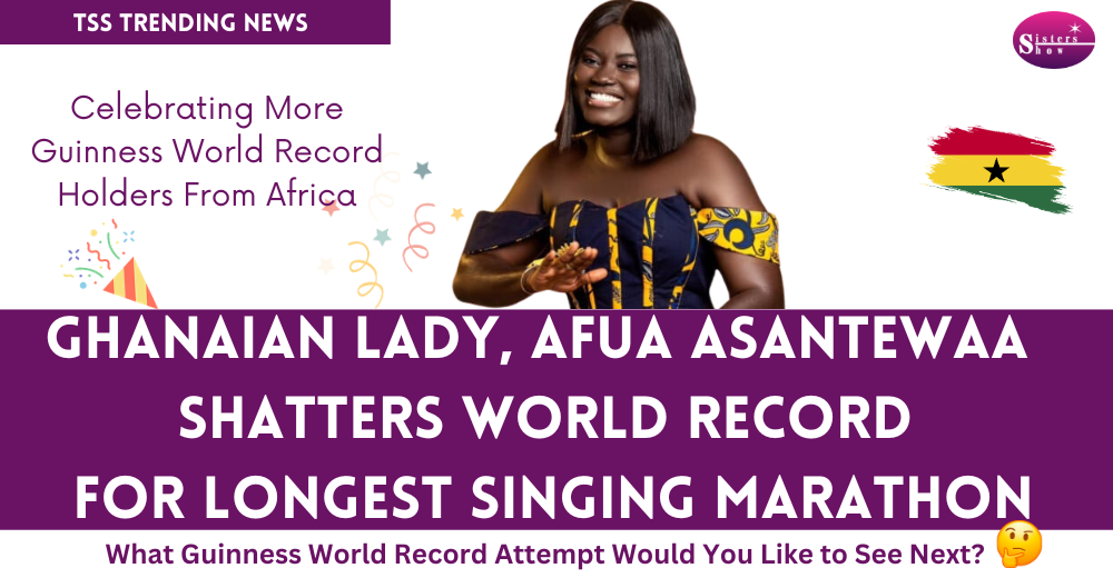 Afua Asantewaa breaking the Guinness World Record in singing