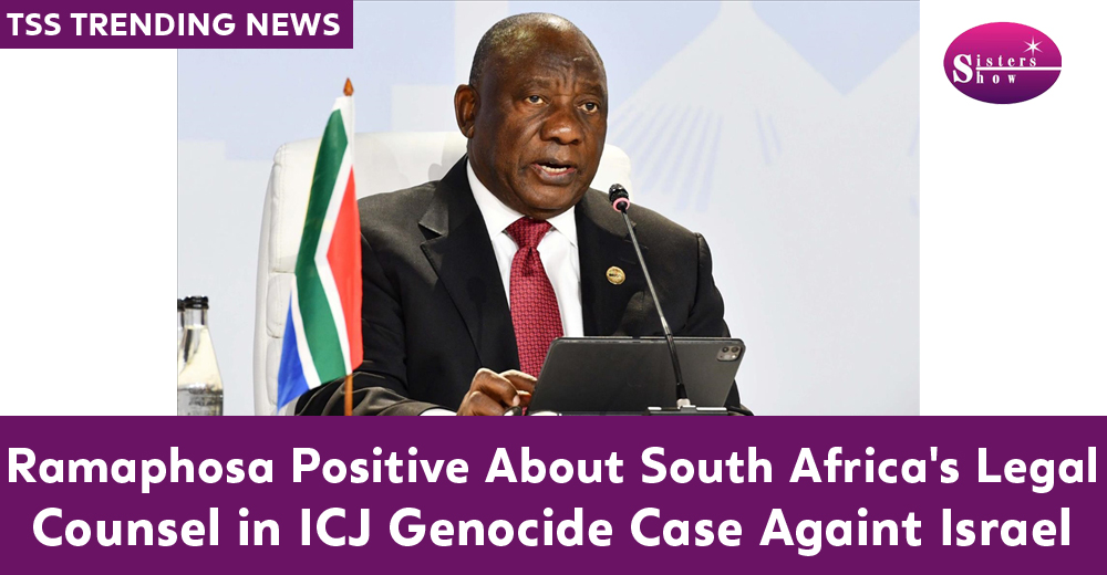 Image featuring Cyril Ramaphosa, President of South Africa, discussing legal matters related to the ICJ genocide case against Israel.