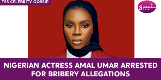 Nigerian actress Amal Umar being escorted by authorities after her arrest on bribery allegations